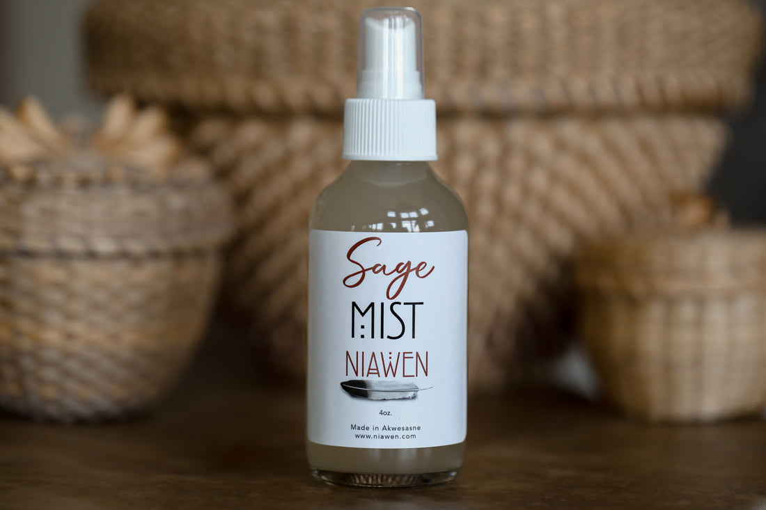 Sage Mist packaging with Indigenous-inspired design
